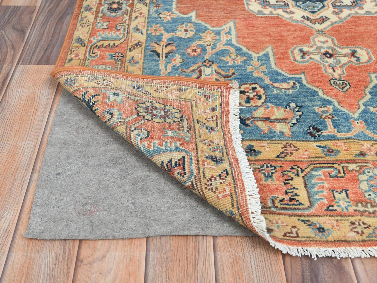 Peshawar Tribal & Geometric hand-knotted wool rug in Orange, 3'10" x 6'2" — SKU O081727 (view 3)