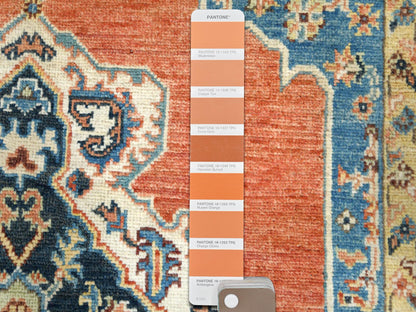 Orange 3'10" x 6'2" Tribal Hand knotted Wool Rug - Sku: O081727