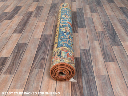 Peshawar Tribal & Geometric hand-knotted wool rug in Orange, 3'10" x 6'2" — SKU O081727 (view 5)