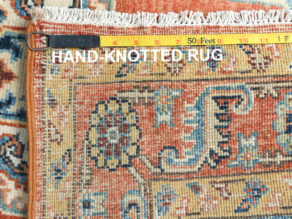 Peshawar Tribal & Geometric hand-knotted wool rug in Orange, 3'10" x 6'2" — SKU O081727 (view 7)