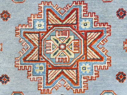 Blue 6'1" x 8'9" Tribal & Geometric Hand knotted Wool Rug - Sku: O081754