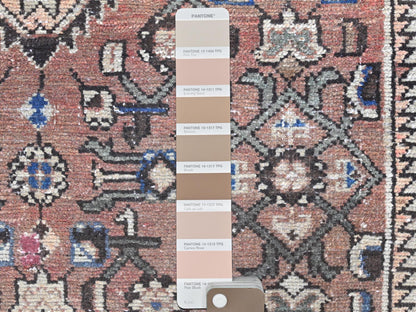 Brown 3'4" x 10'0" Vintage Hand knotted Wool Rug - Sku: O081851