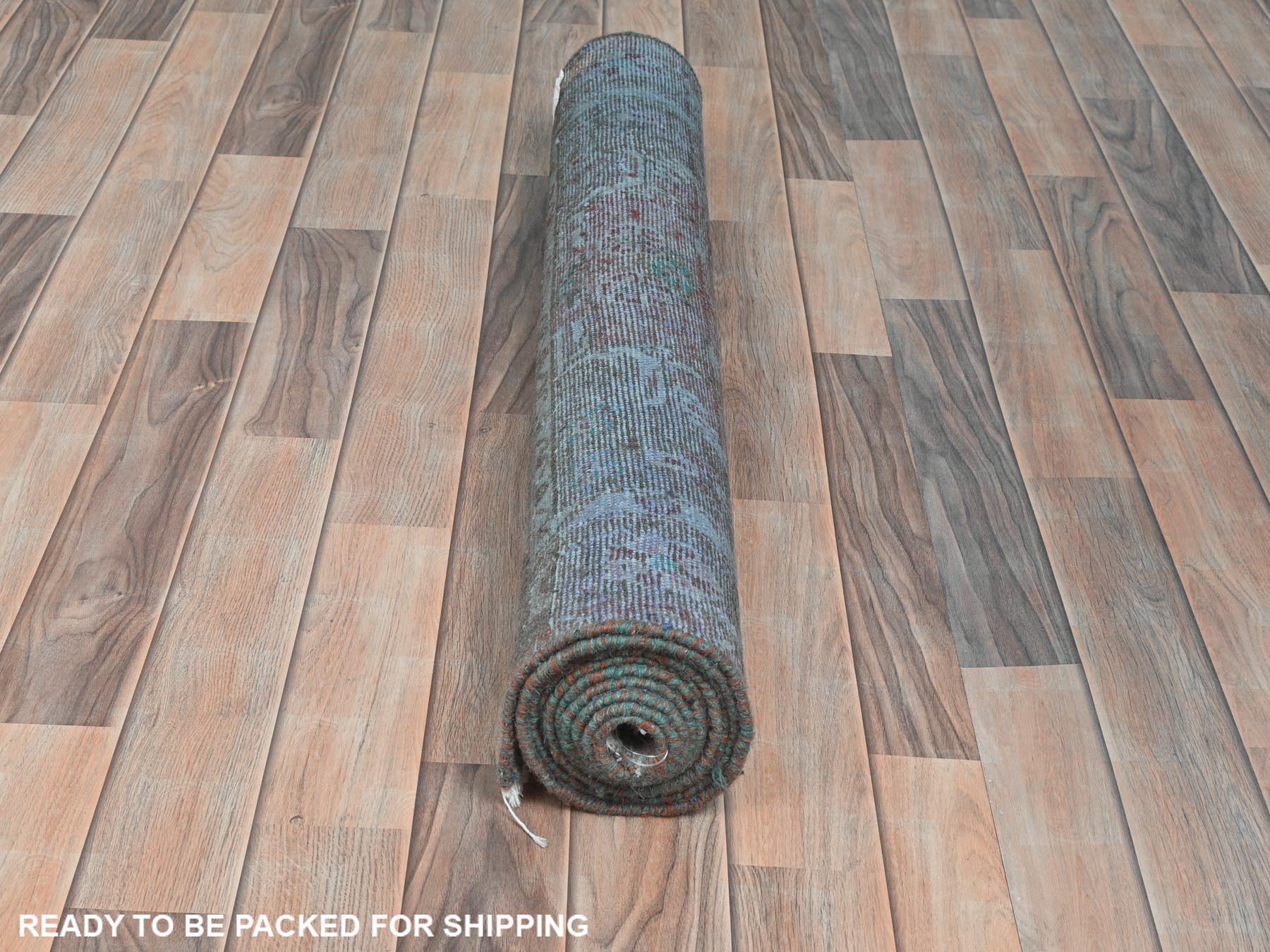 Vintage hand-knotted wool runner in Overdyed & Chocolate Brown, 3'8" x 9'3" — SKU O081872 (view 5)