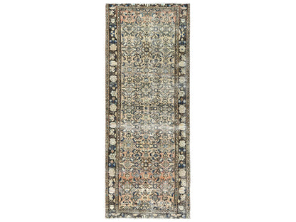 Beige 3'5" x 9'2" Vintage Hand knotted Wool Rug - Sku: O081883