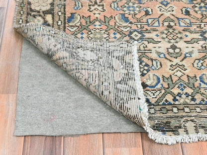 Beige 3'5" x 9'2" Vintage Hand knotted Wool Rug - Sku: O081883