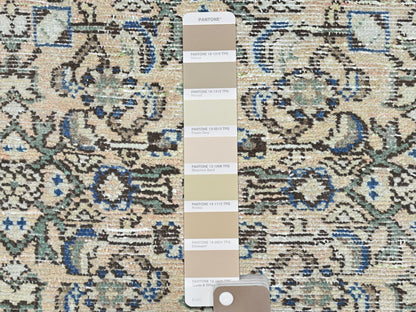 Beige 3'5" x 9'2" Vintage Hand knotted Wool Rug - Sku: O081883