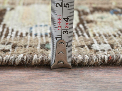 Beige 3'5" x 9'2" Vintage Hand knotted Wool Rug - Sku: O081883