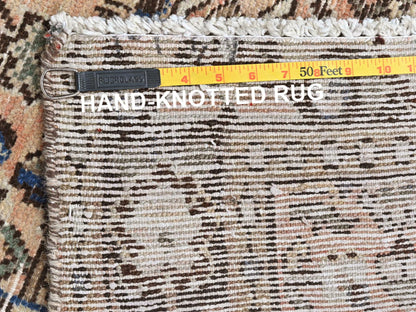 Beige 3'5" x 9'2" Vintage Hand knotted Wool Rug - Sku: O081883