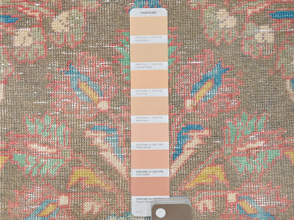 Brown 3'0" x 10'1" Vintage Hand knotted Wool Rug - Sku: O081896