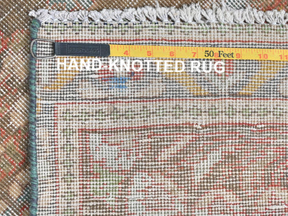 Brown 3'0" x 10'1" Vintage Hand knotted Wool Rug - Sku: O081896