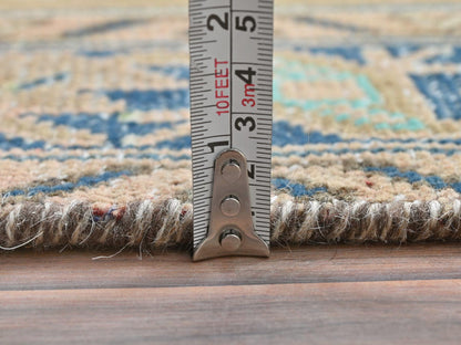Brown 3'3" x 9'9" Vintage Hand knotted Wool Rug - Sku: O081897