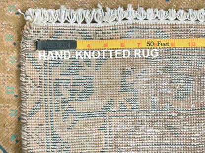Brown 3'3" x 9'9" Vintage Hand knotted Wool Rug - Sku: O081897
