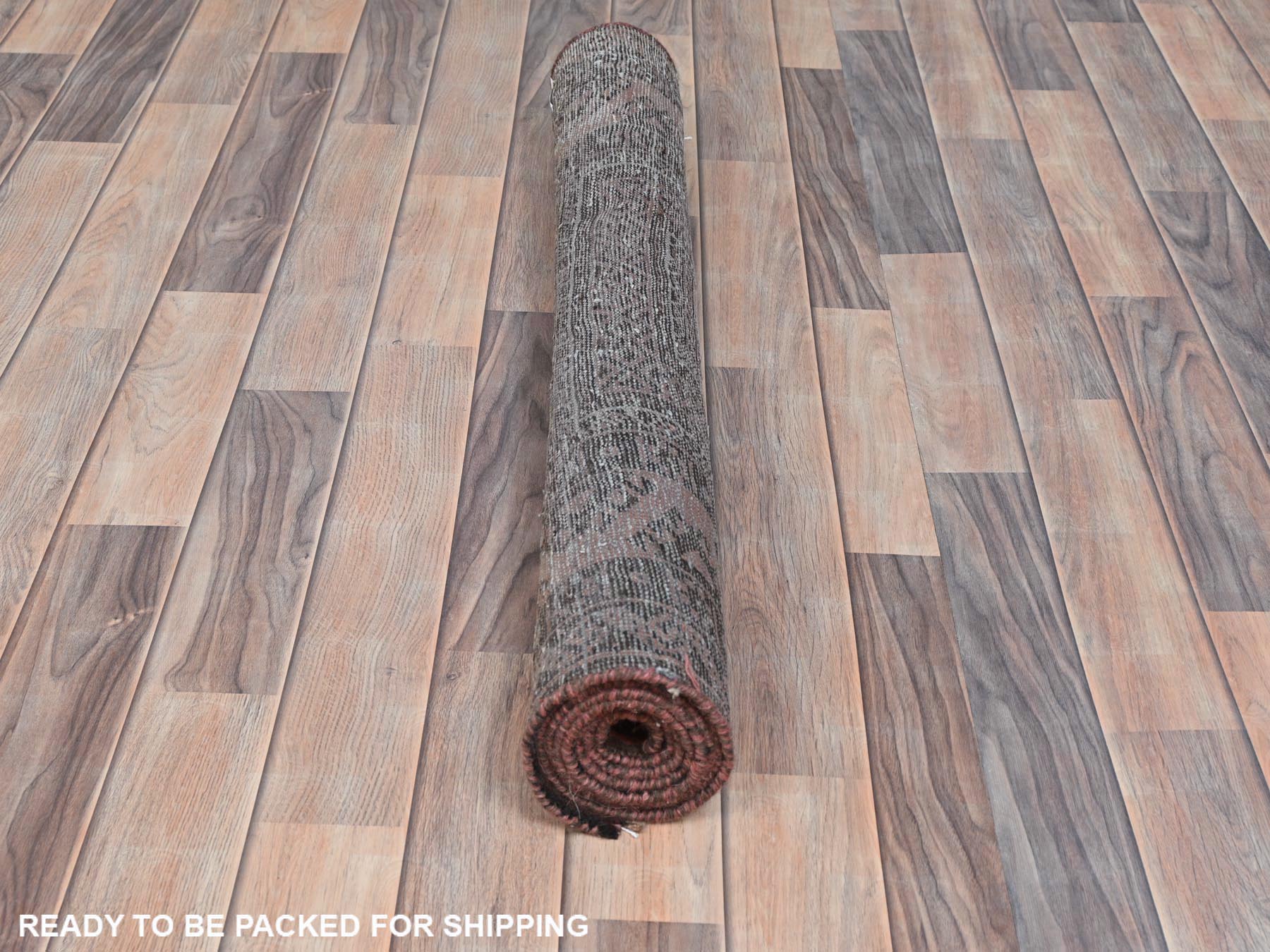 Baluch Vintage hand-knotted wool rug in Red & Chocolate Brown, 3'7" x 6'5" — SKU O081925 (view 5)