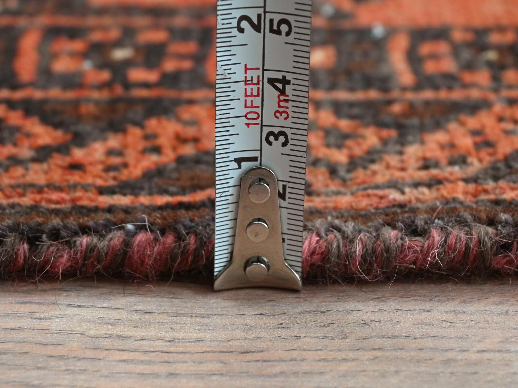 Baluch Vintage hand-knotted wool rug in Red & Chocolate Brown, 3'7" x 6'5" — SKU O081925 (view 6)