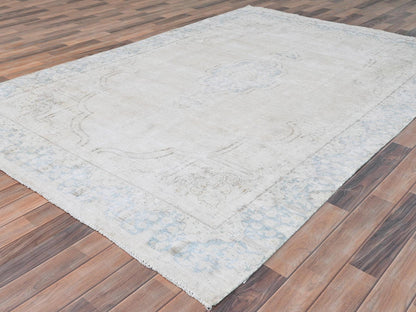 Ivory 6'3" x 9'6" Persian Hand knotted Wool Rug - Sku: O081943