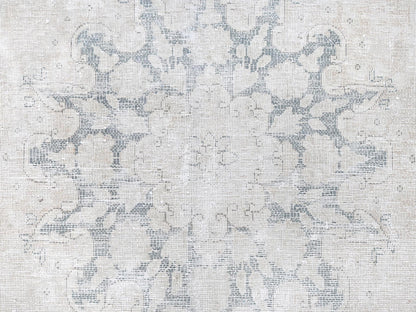Kerman Persian hand-knotted worn wool rug in Ivory, 6'4" x 9'3" — SKU O081944 (view 9)