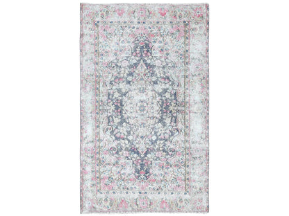 Blue 3'7" x 5'9" Persian Hand knotted Wool Rug - Sku: O081947