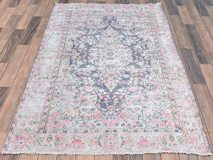 Blue 3'7" x 5'9" Persian Hand knotted Wool Rug - Sku: O081947