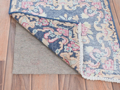 Blue 1'6" x 1'7" Vintage Hand knotted Wool Rug - Sku: O081948
