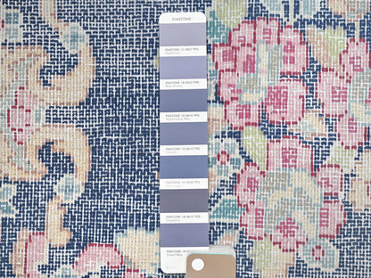 Blue 1'6" x 1'7" Vintage Hand knotted Wool Rug - Sku: O081948