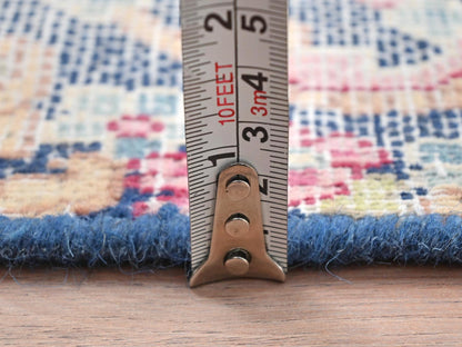 Blue 1'6" x 1'7" Vintage Hand knotted Wool Rug - Sku: O081948