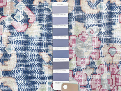 Blue 1'6" x 1'7" Vintage Hand knotted Wool Rug - Sku: O081950