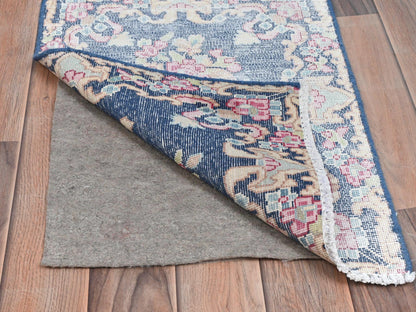 Blue 1'6" x 2'1" Vintage Hand knotted Wool Rug - Sku: O081954
