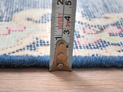 Blue 1'6" x 2'1" Vintage Hand knotted Wool Rug - Sku: O081954
