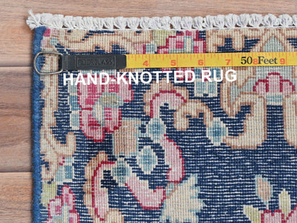 Blue 1'6" x 2'1" Vintage Hand knotted Wool Rug - Sku: O081954