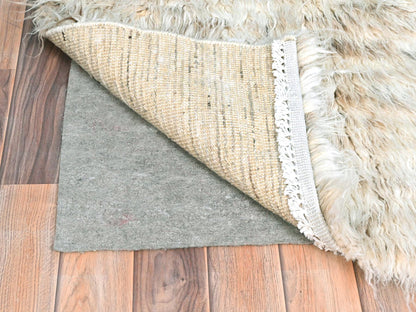 Beige 3'0" x 3'0" Modern and Contemporary Hand knotted Wool Rug - Sku: O082021