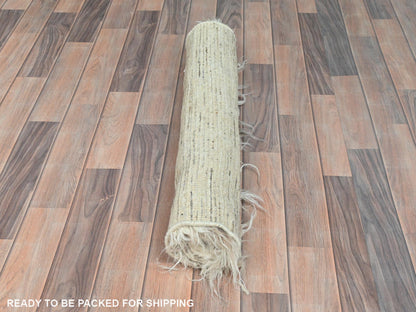 Beige 3'0" x 3'0" Modern and Contemporary Hand knotted Wool Rug - Sku: O082021