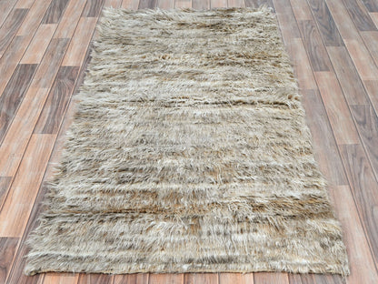 Beige 2'10" x 5'5" Modern and Contemporary Hand knotted Wool Rug - Sku: O082024