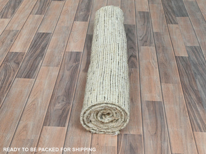 Beige 2'10" x 5'5" Modern and Contemporary Hand knotted Wool Rug - Sku: O082024