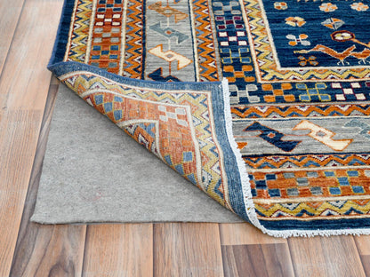 Blue 8'4" x 9'7" Tribal & Geometric Hand knotted Wool Rug - Sku: O082030