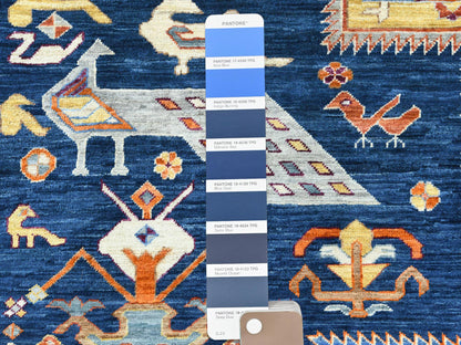 Blue 8'4" x 9'7" Tribal & Geometric Hand knotted Wool Rug - Sku: O082030