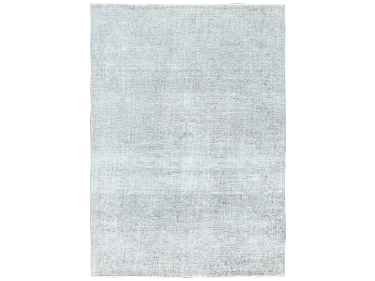 Tabriz Vintage hand-knotted wool rug in Gray, 7' x 10'2" — SKU O082105