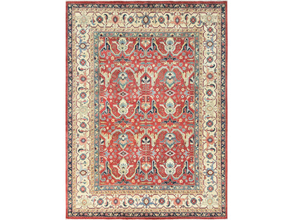 Red 9'0" x 12'0" Traditional Hand knotted Wool Rug - Sku: O082151