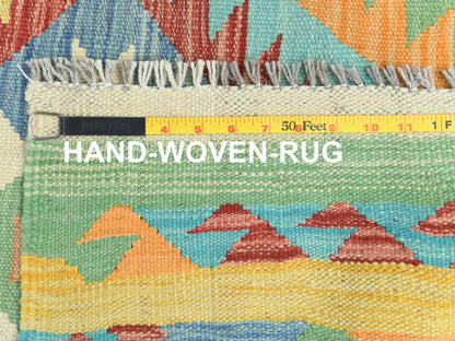 Kilim Flat-Weave hand-knotted wool rug in Multicolored & Colorful, 2'10" x 4'8" — SKU O082204 (view 6)