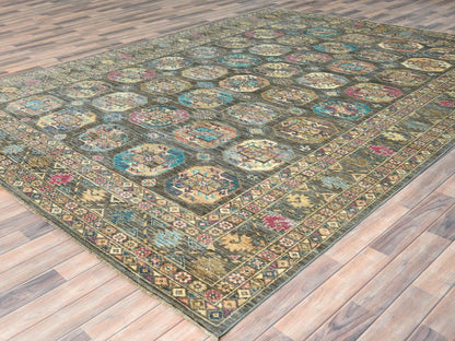 Kazak Kazak hand-knotted wool rug in Gray, 8'9" x 11'7" — SKU O082271 (view 3)