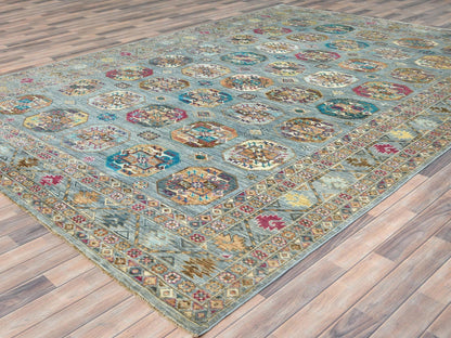 Blue 8'8" x 11'9" Kazak Hand knotted Wool Rug - Sku: O082273