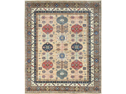 Beige 8'0" x 9'9" Kazak Hand knotted Wool Rug - Sku: O082277