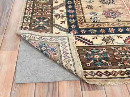 Beige 8'0" x 9'9" Kazak Hand knotted Wool Rug - Sku: O082277