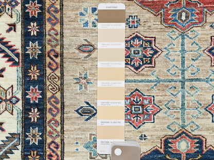 Beige 8'0" x 9'9" Kazak Hand knotted Wool Rug - Sku: O082277