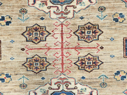 Beige 8'0" x 9'9" Kazak Hand knotted Wool Rug - Sku: O082277
