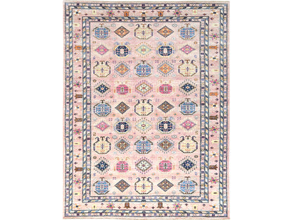 Kazak Kazak hand-knotted wool rug in Pink, 8'10" x 12' — SKU O082289