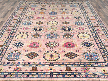Kazak Kazak hand-knotted wool rug in Pink, 8'10" x 12' — SKU O082289 (view 2)