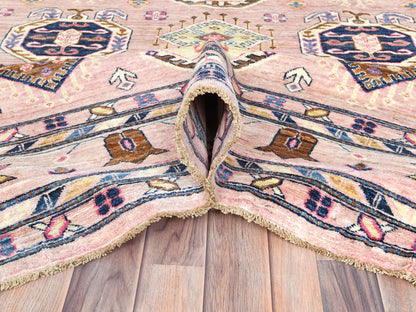 Kazak Kazak hand-knotted wool rug in Pink, 8'10" x 12' — SKU O082289 (view 5)