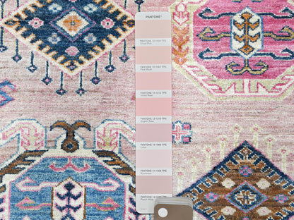 Pink 8'10" x 12'0" Tribal Hand knotted Wool Rug - Sku: O082289