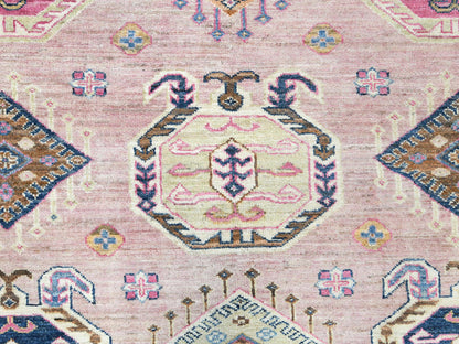 Kazak Kazak hand-knotted wool rug in Pink, 8'10" x 12' — SKU O082289 (view 8)