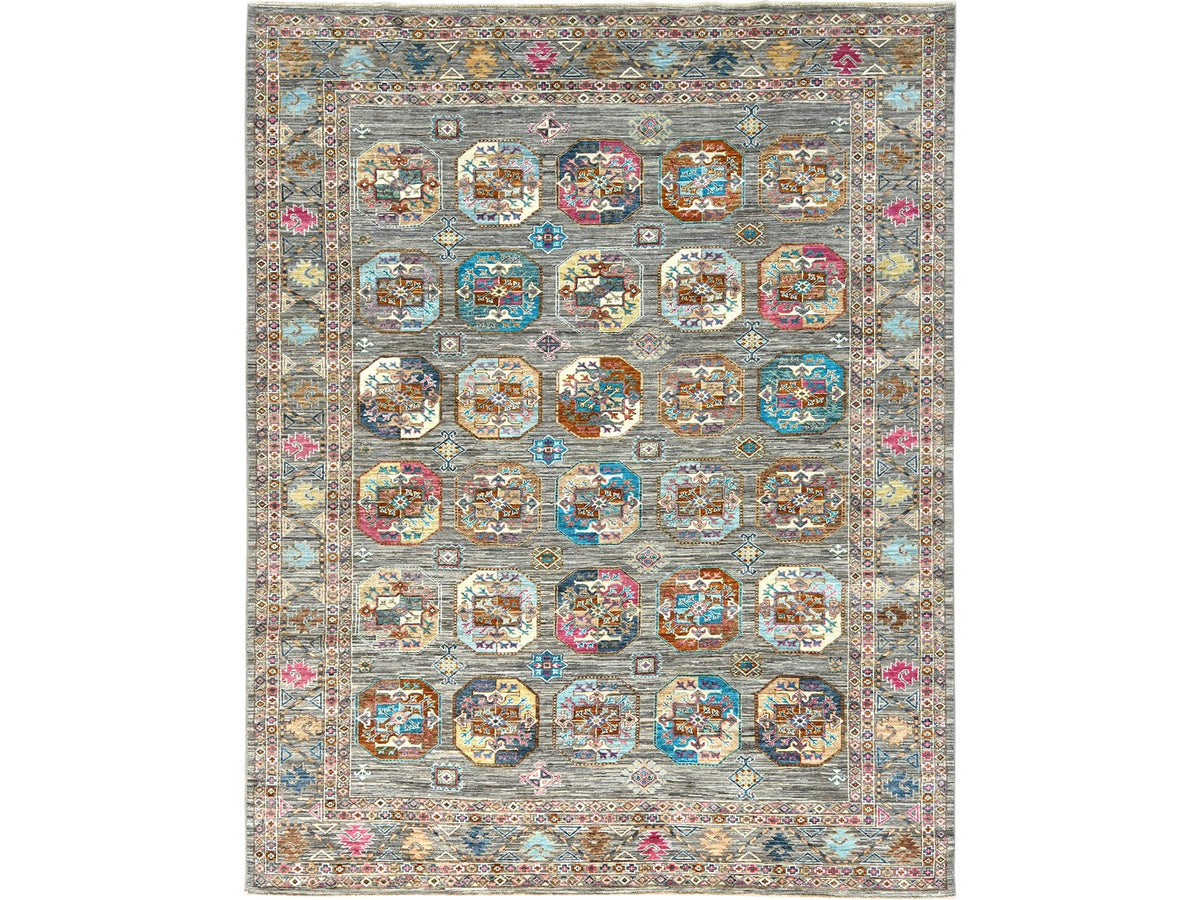 Kazak Kazak hand-knotted wool rug in Gray, 7'10" x 10'1" — SKU O082297